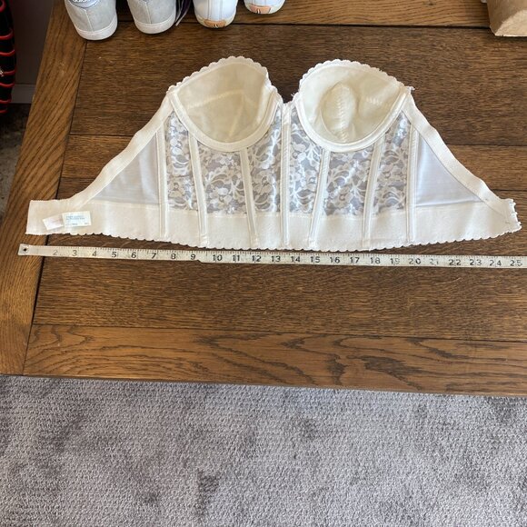 VTG Frederick's of Hollywood White Lace Strapless Corset Bra 34C #114K - Picture 8 of 13
